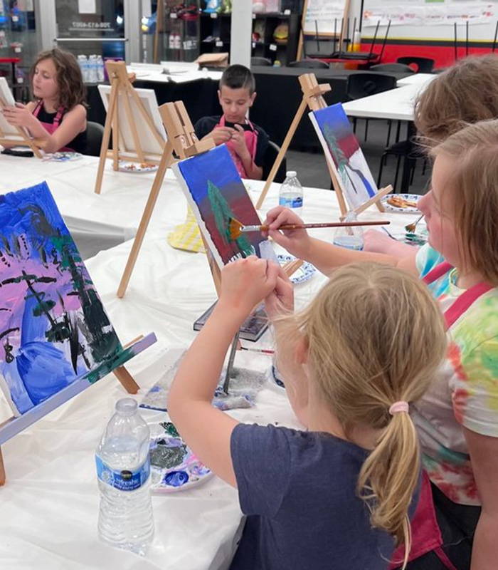 Little kids at art class