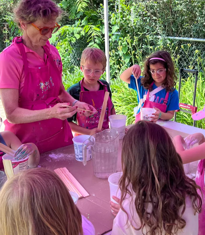 Group of kids painting